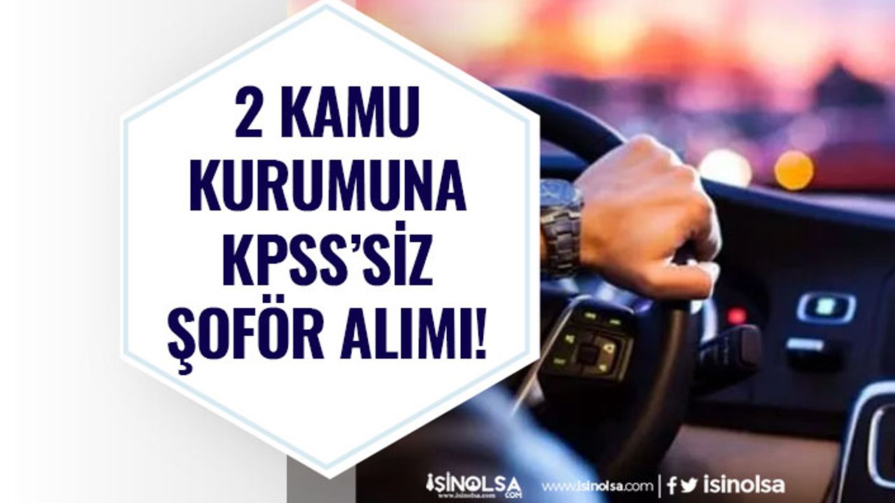 2 Kamu Kurumuna KPSS'siz Şoför Personeli Alımı Yapılacak!