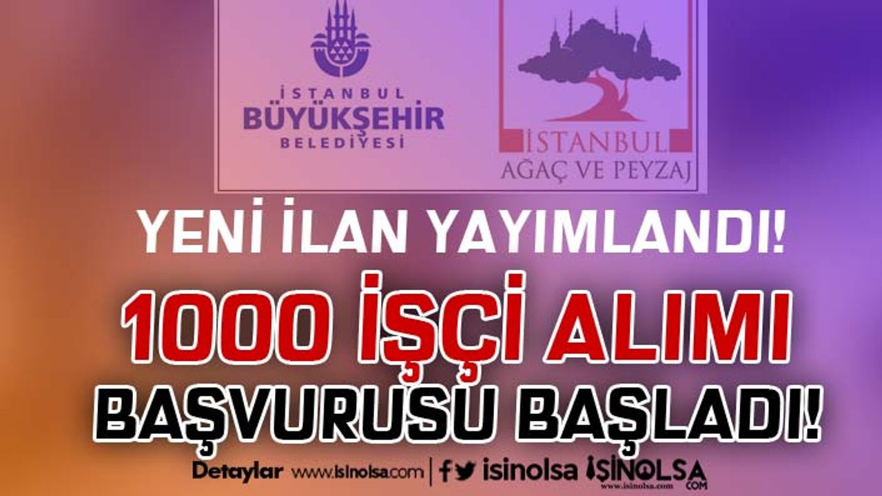 Yeni İlan: İstanbul Ağaç ve Peyzaj 1000 İşçi Alımı Yapacak! Başvurular Başladı!