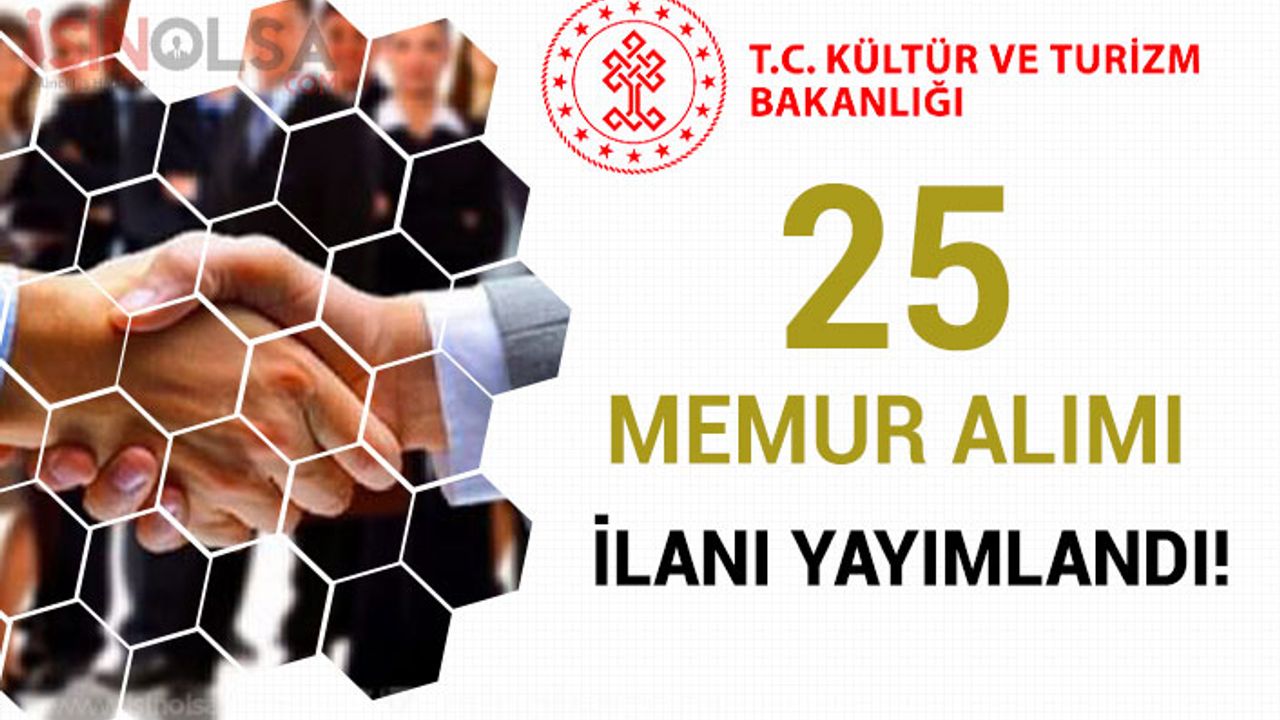Kültür Bakanlığı 25 Memur Alımı İlanı 2023 ( Stajyer Kontrolör )