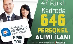 Antalya Büyükşehir Belediyesi 47 Farklı Pozisyonda 646 Personel Alımı Yapıyor