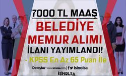 Belediye 7000 TL Maaş ve  En Az 65 KPSS İle Memur Alımı İlanı ( Altınova Belediyesi )