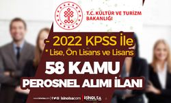 Kültür Bakanlığı 58 Kamu Personel Alımı! 2022 KPSS İle Lise, Ön Lisans ve Lisans