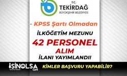 Tekirdağ Büyükşehir Belediyesi 9 Meslekte 42 Personel Alımı İlanı