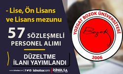 Yozgat Bozok Üniversitesi 57 Sözleşmeli Personel Alımı - Lise, Ön Lisans ve Lisans