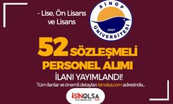 Sinop Üniversitesi 52 Sözleşmeli Personel Alımı - Lise, Ön Lisans ve Lisans