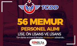 TCDD 56 Memur Personel Alımı - Lise, Ön Lisans ve Lisans