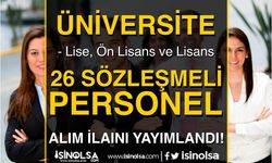 Bilecik Şeyh Edebali Üniversitesi 26 Sözleşmeli Personel Alımı - Lise, Ön Lisans ve Lisans