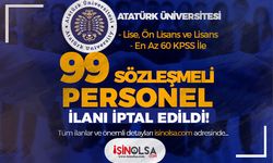 Atatürk Üniversitesi 99 Sözleşmeli Personel Alımı - İptal Edildi!