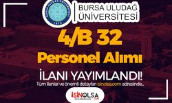 Bursa Uludağ Üniversitesi ( BUÜ ) 4/B 32 Personel Alımı Yapacak