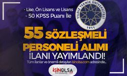 YTÜ 55 Sözleşmeli Personel Alımı - Lise, Ön Lisans ve Lisans