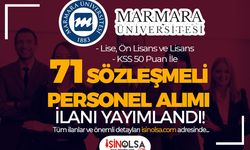 Marmara Üniversitesi 71 Sözleşmeli Personel Alımı - Lise, Ön Lisans ve Lisans