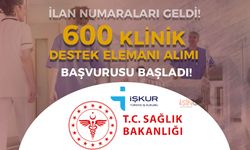 Sağlık Bakanlığı 600 Klinik Destek Elemanı (Hastane) Alımı İlan Numaraları