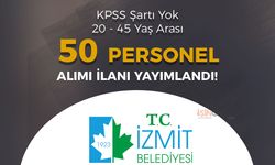 İzmit Belediyesi BEKAŞ 20 - 45 Yaş Arası 50 Personel Alımı Yapıyor