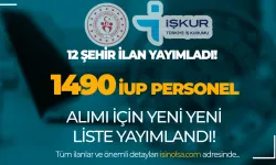 GSB İŞKUR İle 12 Şehir 1490 İUP Personel Alımı İlan Listesi