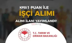 Tarım Bakanlığı İl Tarım Müdürlüğü KPSS 1 Puan İle Kamu İşçi Alımı İlanı Yayımlandı!