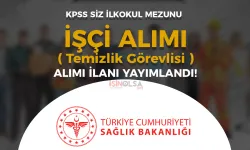 Sağlık Bakanlığı İŞKUR  İl Sağlık Müdürlüğü 25 İşçi Alımı ( Temizlik Görevlisi )