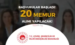 Çevre Bakanlığı 20 Memur Alımı Başvuru Ekranı Açıldı!