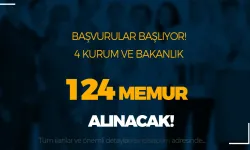 Kamuya 4 Bakanlık, Belediye ve Kurum 124 Memur Alımı Başvurusu Başlıyor