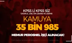 GÜNCEL KAMU İLANLARI: Kamuya 35 Bin 985 Memur Personel İşçi Alımı Yapılıyor!