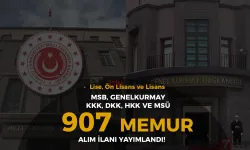 MSB ve Genelkurmay 907 Memur Alımı Yapacak - Kontenjan Dağılımı