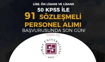 Fırat Üniversitesi 91 Sözleşmeli Personel Alımı Sona Eriyor - 50 KPSS İle