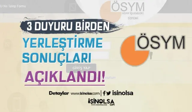 ÖSYM'den 3 Önemli Duyuru! YDUS, YKS, DUS 1  Yerleştirme Sonuçları Açıklandı!