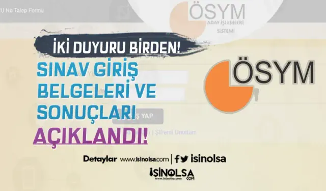 ÖSYM 2 Duyuru: Giriş Belgeleri ve Sonuçları Açıklandı! ( YKS ÖZSEY, HMGS ile İYÖS )