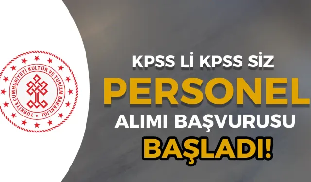 Kültür Bakanlığı KPSS li KPSS siz 15 Sözleşmeli Personel Alımı Başladı!