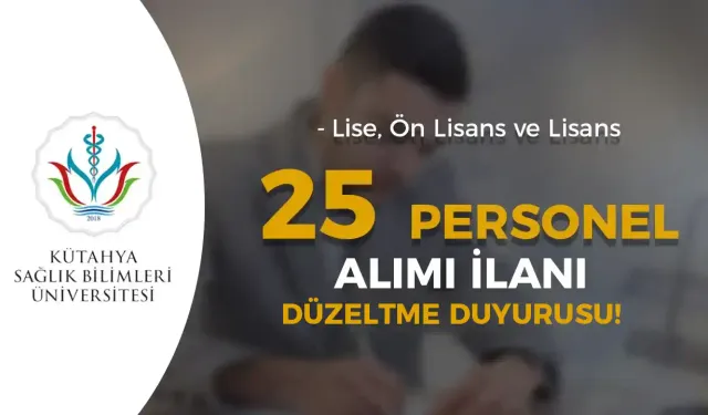 KSBÜ 25 Sözleşmeli Personel Alımı İlanı - Düzeltme