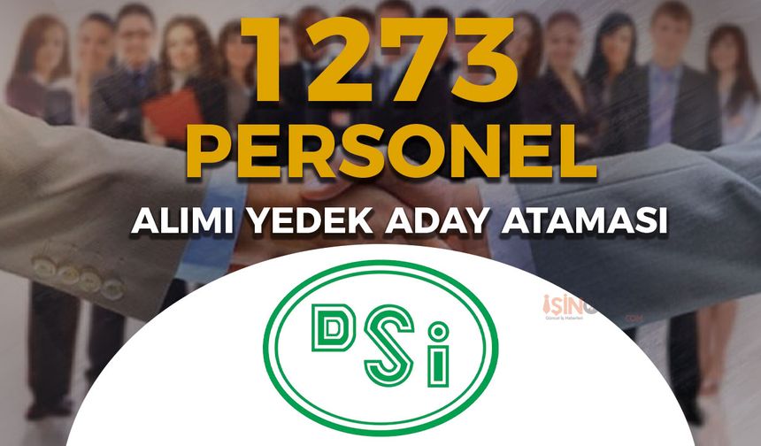 DSİ 1273 Sözleşmeli Personel Alımı Yedek Aday Ataması Yapıldı!