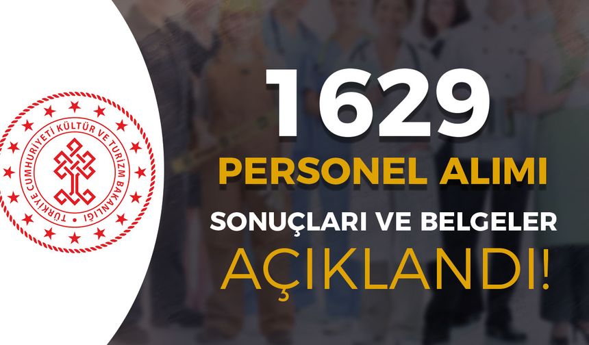 Kültür Bakanlığı 1629 Personel Alımı Sonuç ve Belgeler Açıklandı!