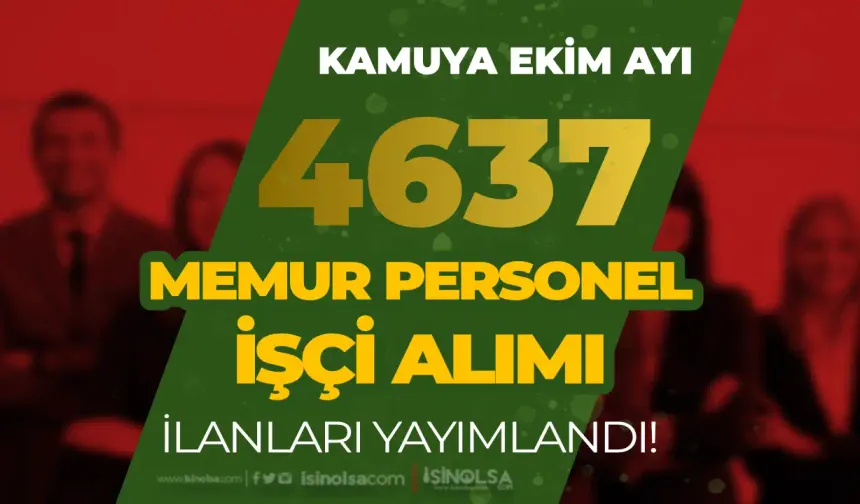 Kamuya 37 Bin 642 Memur Personel İşçi Alımı İlanları KPSS li KPSS siz