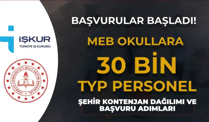 MEB Okullara 2024 - 2025 Yılı 30 Bin TYP Personel Alımı Başladı!