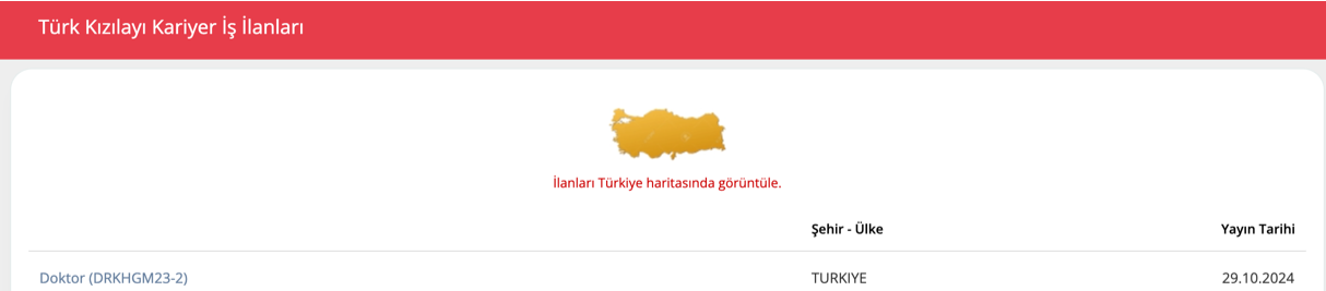 Kızılay Personel Alımı Ilanı Doktır